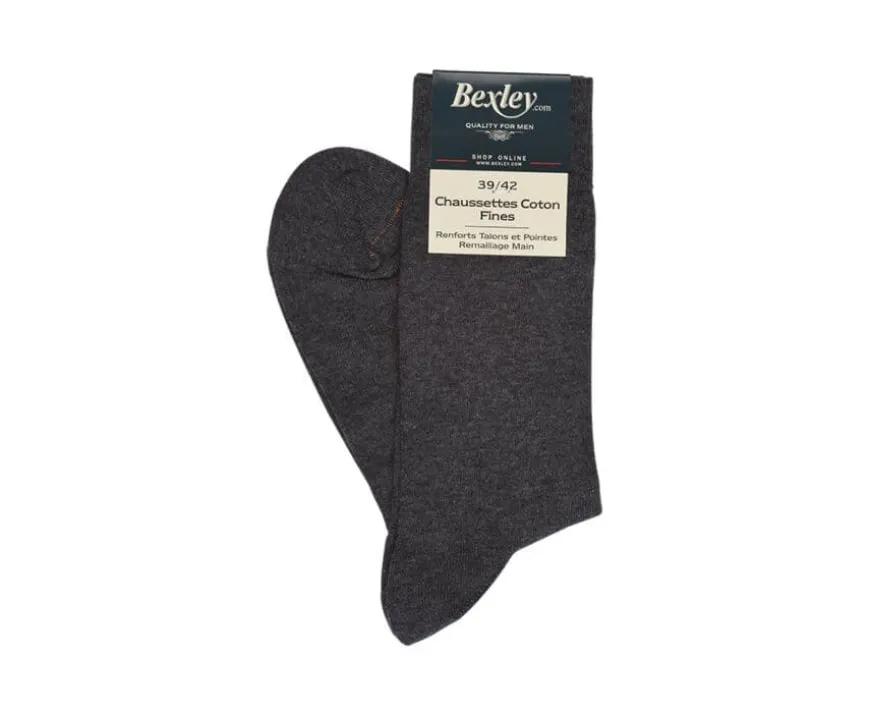 Calcetines finos de algodón para hombre Antracita-Bexley Clearance