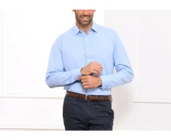 Camisa 100% algodón Azul - Cuello francés Maxime Classic-Bexley Store