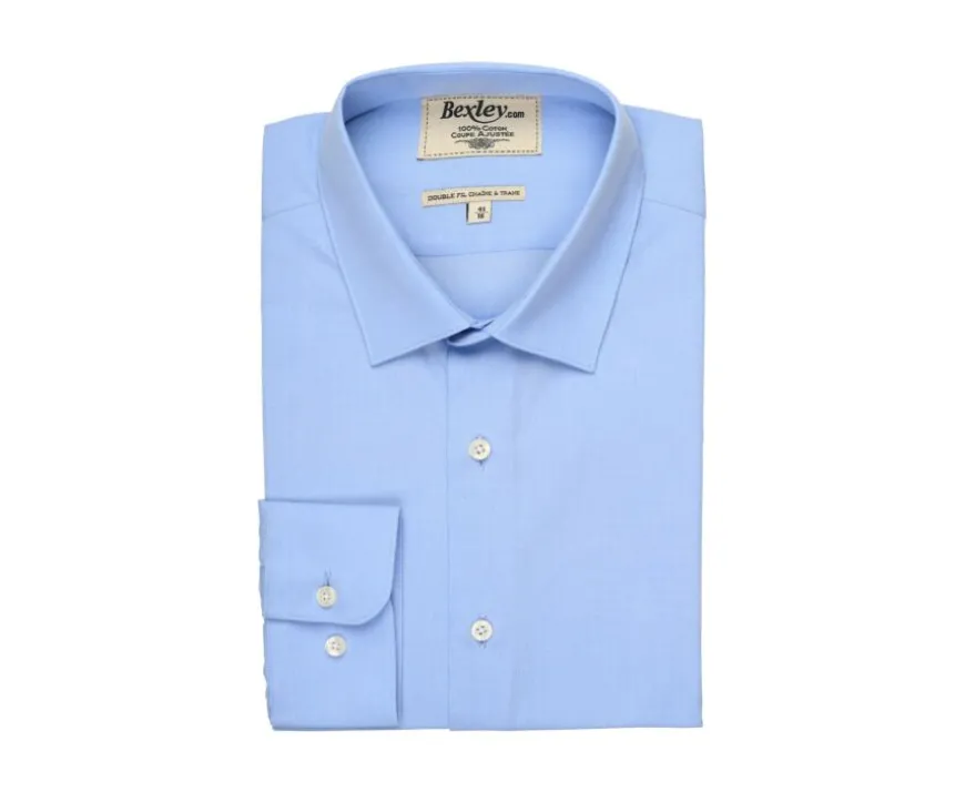 Camisa 100% algodón Azul - Cuello francés Maxime Classic-Bexley Store