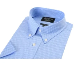 Camisa Azul con finos cuadros blancos - Bolsillo Clayn Mc-Bexley Flash Sale