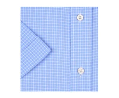 Camisa Azul con finos cuadros blancos - Bolsillo Clayn Mc-Bexley Flash Sale