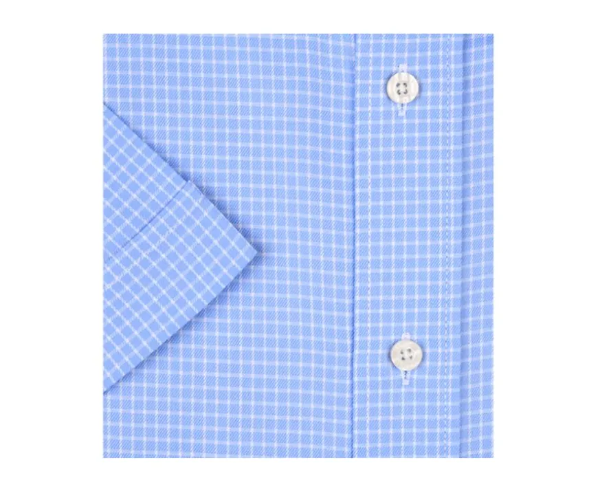 Camisa Azul con finos cuadros blancos - Bolsillo Clayn Mc-Bexley Flash Sale