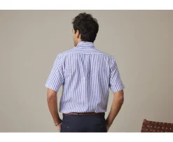 Camisa Azul océano con rayas blancas Salvien Mc-Bexley Online