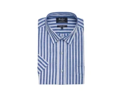Camisa Azul océano con rayas blancas Salvien Mc-Bexley Online