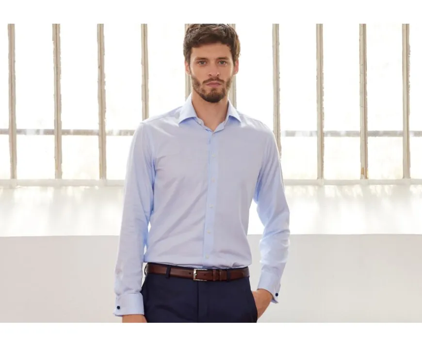 Camisa Azul pálido con gemelos Paolo-Bexley Flash Sale