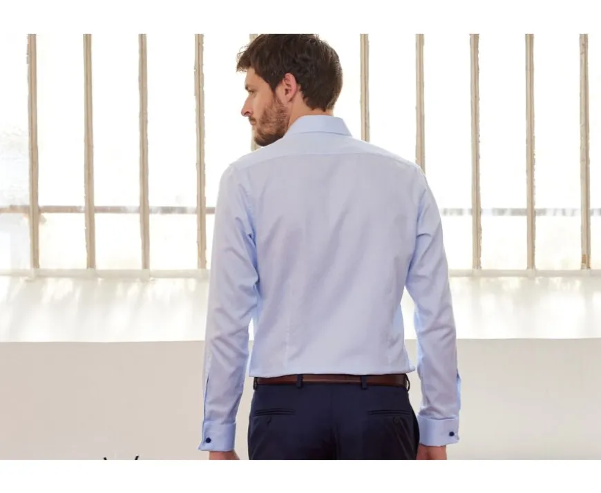 Camisa Azul pálido con gemelos Paolo-Bexley Flash Sale