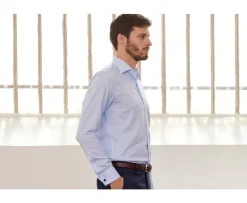 Camisa Azul pálido con gemelos Paolo-Bexley Flash Sale