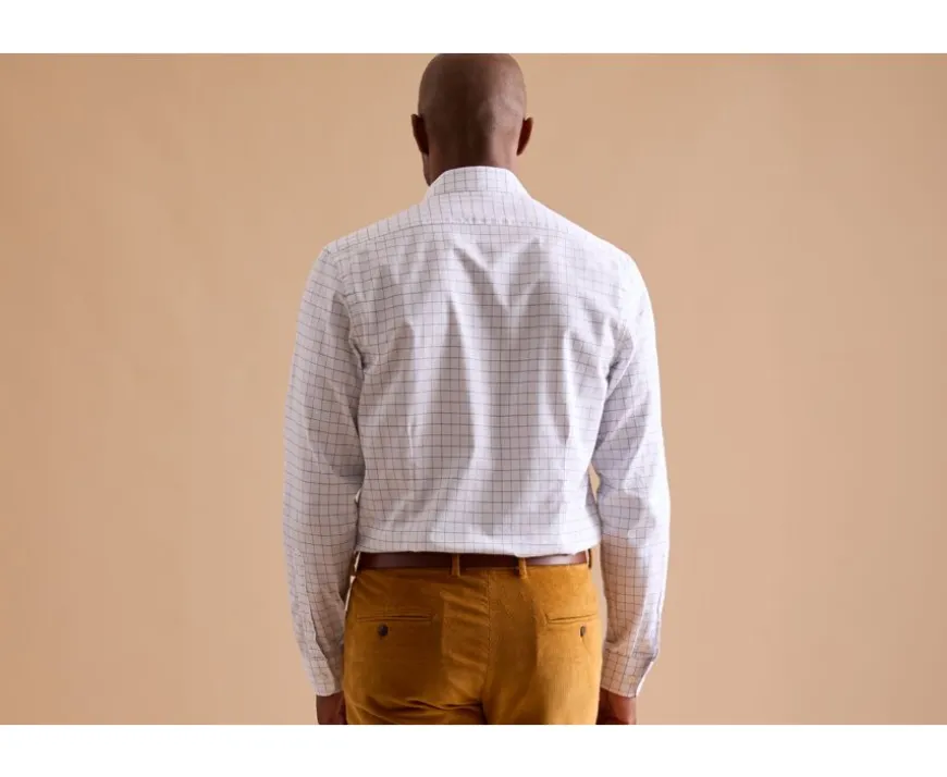 Camisa blanca con cuadros verdes - Cuello francés Sergius-Bexley Best