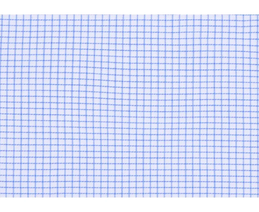 Camisa blanca con pequeños cuadros azules Salvatore-Bexley Store