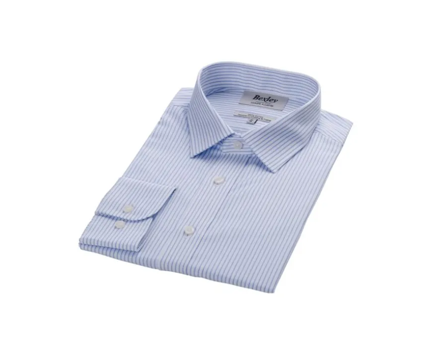 Camisa blanca con rayas Azul Claro Geoffroy-Bexley Flash Sale