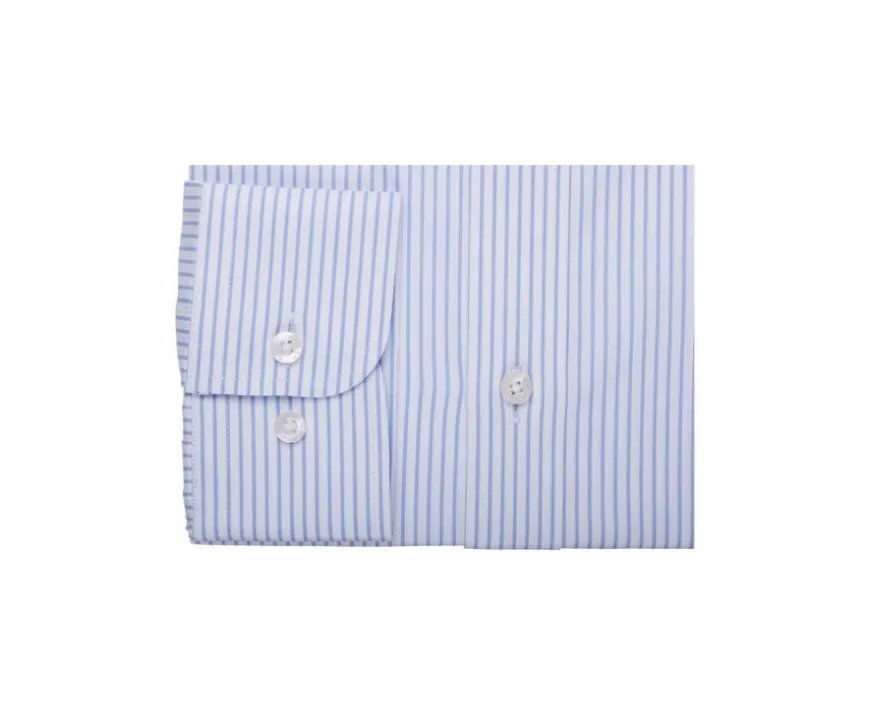 Camisa blanca con rayas Azul Claro Geoffroy-Bexley Flash Sale