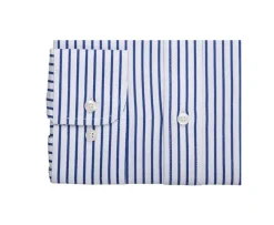 Camisa blanca con rayas azules Léonel-Bexley Clearance