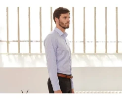 Camisa blanca con rayas azules Geoffroy-Bexley Cheap