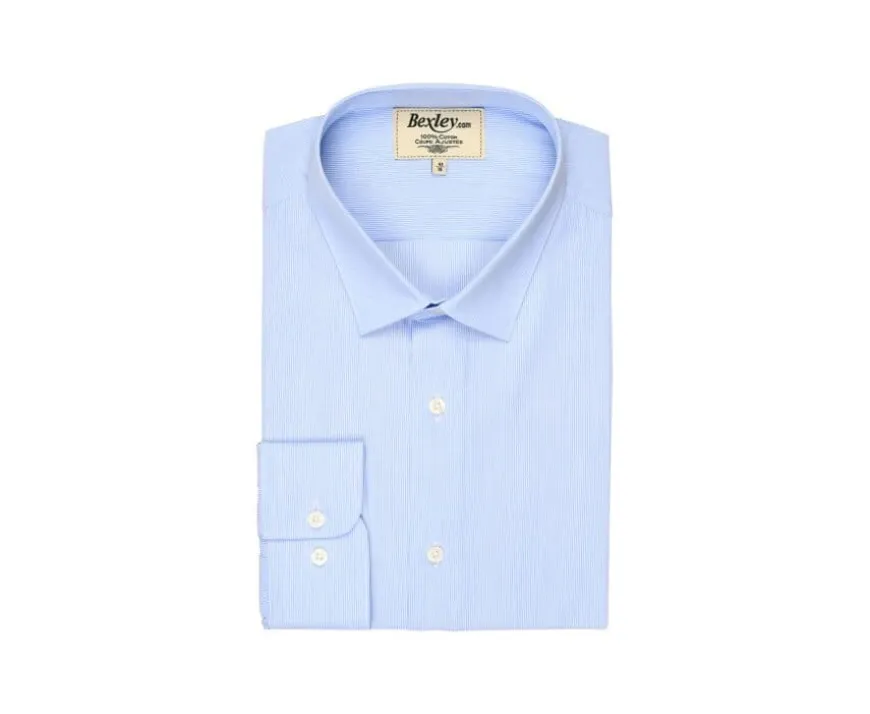Camisa blanca con rayas azules Anselme-Bexley Best