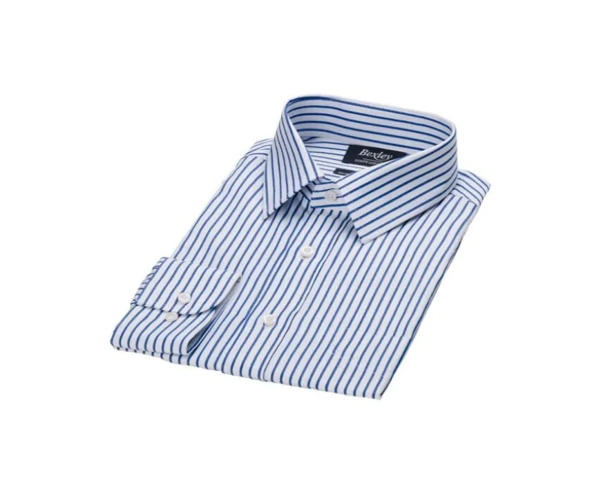Camisa blanca con rayas azul marino Noëlien-Bexley Best