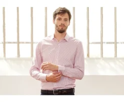 Camisa blanca con rayas rojas Geoffroy-Bexley Shop