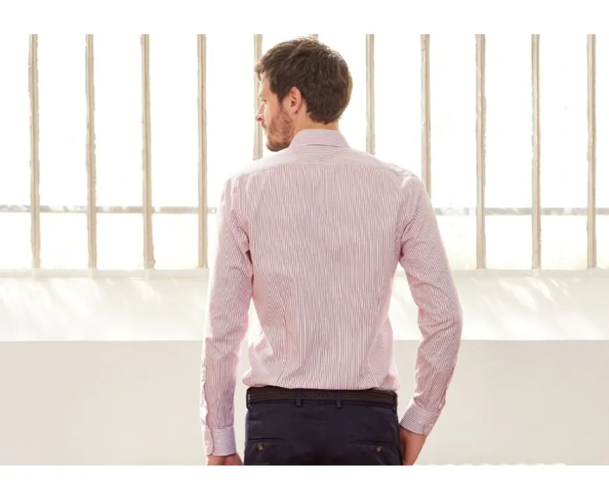 Camisa blanca con rayas rojas Geoffroy-Bexley Shop