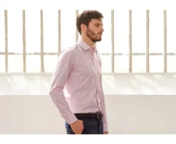 Camisa blanca con rayas rojas Geoffroy-Bexley Shop