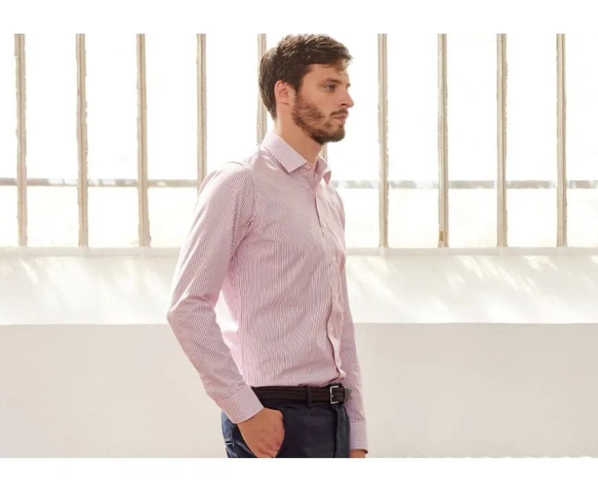 Camisa blanca con rayas rojas Geoffroy-Bexley Shop