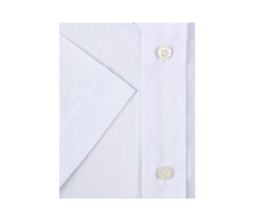 Camisa blanca de algodón y lino - Bolsillo en el pecho Colten Mc-Bexley Fashion