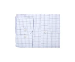 Camisa blanca de hombre con cuadros azules Dallen-Bexley Outlet