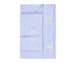 Camisa blanca de rayas azules con bolsillo en el pecho Broderick-Bexley New
