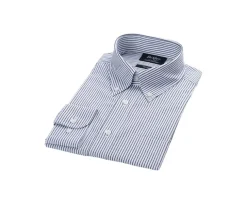 Camisa blanca de rayas verdes con bolsillo en el pecho Broderick-Bexley Store