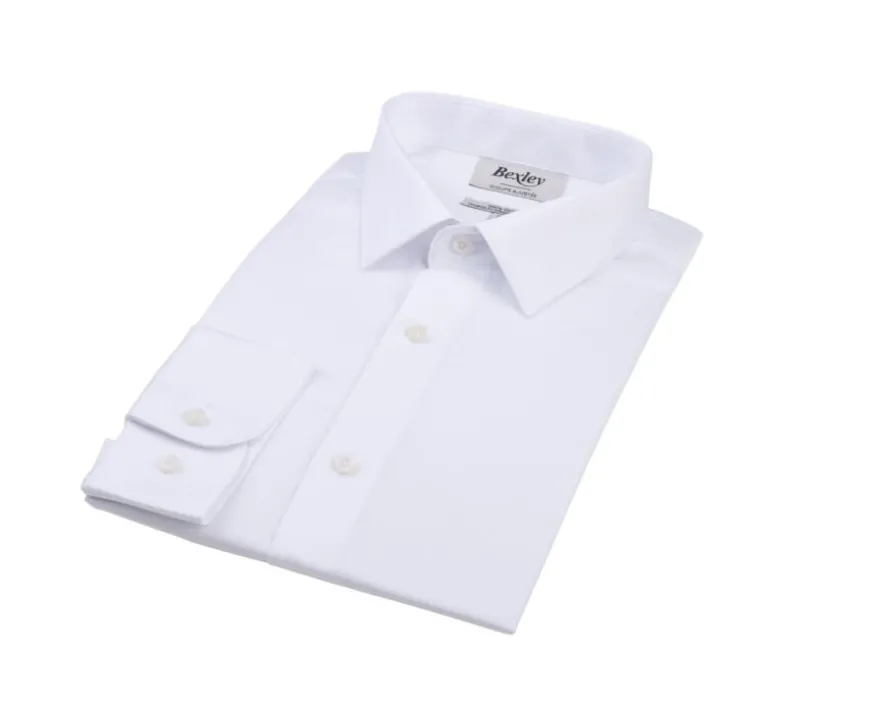 Camisa blanca de sarga de algodón - Cuello francés Caubert-Bexley Best Sale