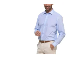 Camisa blanca estampada con motivos azules - Cuello francés Oscar-Bexley Best