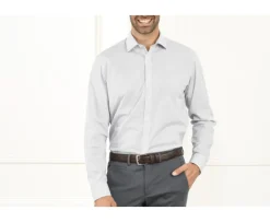 Camisa blanca estampada con motivos azules - Cuello francés Beranger-Bexley Sale