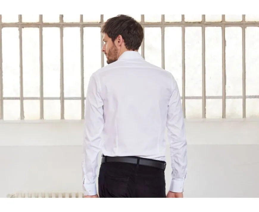 Camisa blanca Oxford lisa de doble hilo Ottavio-Bexley Best Sale
