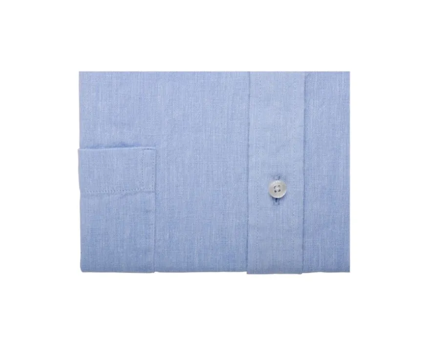 Camisa Chambray Azul Claro de algodón y lino Siphérin-Bexley Online