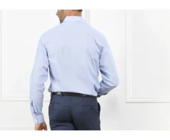 Camisa con finas rayas azules - Cuello francés Aubertin Classic-Bexley Flash Sale