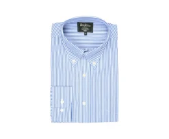 Camisa de algodón a rayas azules - Cuello americano Marlon-Bexley Sale