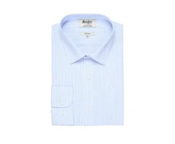 Camisa de algodón a rayas Celeste y Blanco Maximilien-Bexley Cheap