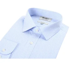 Camisa de algodón a rayas Celeste y Blanco Maximilien-Bexley Cheap