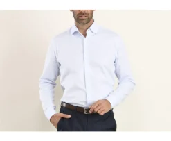 Camisa de algodón Azul claro - Cuello italiano Angelo-Bexley Clearance