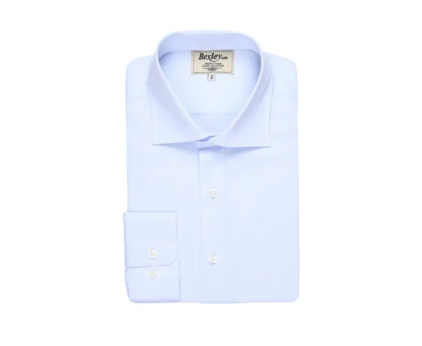 Camisa de algodón Azul claro - Cuello italiano Angelo-Bexley Clearance