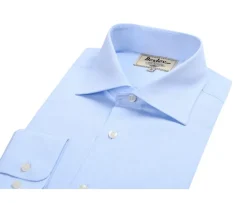 Camisa de algodón Azul claro - Cuello italiano Angelo-Bexley Clearance