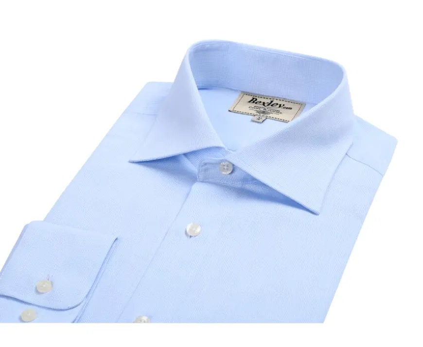 Camisa de algodón Azul claro - Cuello italiano Angelo-Bexley Clearance