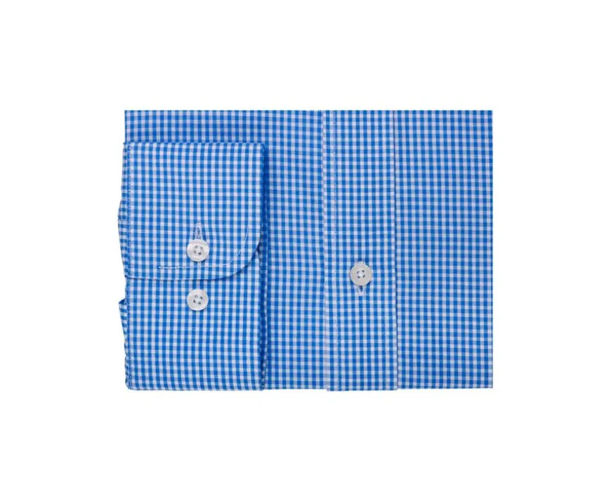 Camisa de algodón Azul claro y Blanco - Cuello francés Valaire-Bexley Clearance