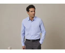 Camisa de algodón Azul - Cuello francés Louis Classic-Bexley Outlet
