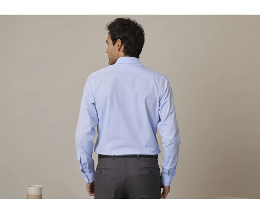 Camisa de algodón Azul - Cuello francés Louis Classic-Bexley Outlet