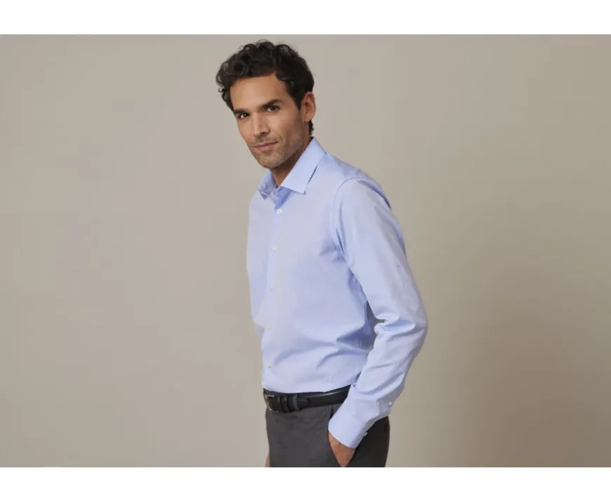 Camisa de algodón Azul - Cuello francés Louis Classic-Bexley Outlet