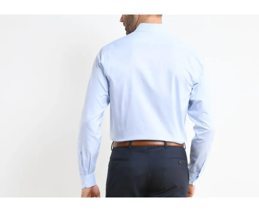 Camisa de algodón Azul pálido - Cuello francés Paterne Classic-Bexley Outlet