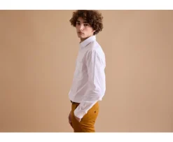 Camisa de algodón blanca - Bolsillo en el pecho Albert-Bexley Online