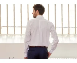 Camisa de algodón blanca - Bolsillo en el pecho Alberto Ii Classic-Bexley Flash Sale