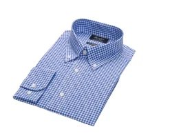 Camisa de algodón blanca con cuadros azul claro Codell-Bexley Cheap