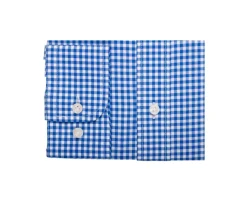 Camisa de algodón blanca con cuadros azul claro Codell-Bexley Cheap