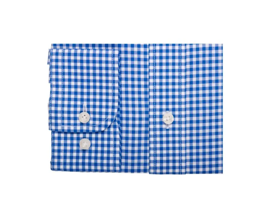 Camisa de algodón blanca con cuadros azul claro Codell-Bexley Cheap